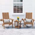 thumbnail image 1 of WINSOON Cup-Holder Adirondack Chair and Table Set 3 PCS Outdoor Patio Chairs, Teak Finish, 1 of 6