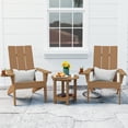 thumbnail image 1 of WINSOON Cup-Holder Adirondack Chair and Table Set 3 PCS Outdoor Patio Chairs, Teak Finish, 1 of 7
