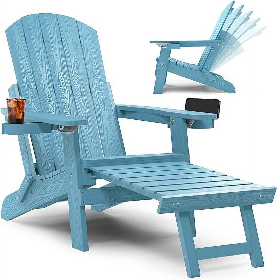 WINSOON Folding Adirondack Chair Adjustable Backrest Adirondack Chairs