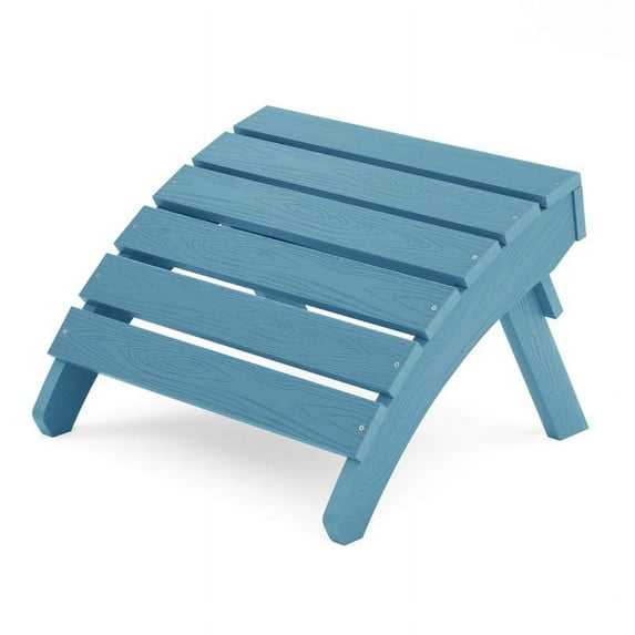 WINSOON Folding Adirondack Ottoman Outdoor Ottoman, Blue
