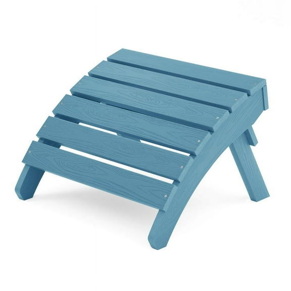 WINSOON Folding Adirondack Ottoman Outdoor Ottoman, Blue