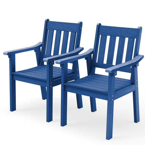 WINSOON HIPS All Weather Outdoor Patio Dining Sets with Umbrella Hole& Aluminum Frame(Navy)