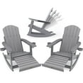 thumbnail image 1 of WINSOON HIPS Outdoor Rocking Chair with Adjustable Backrest and Retractable Ottoman-Set of 2-Gray, 1 of 7