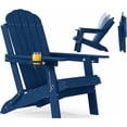 thumbnail image 1 of WINSOON Outdoor All-Weather HDPE Folding Adirondack Chair with Cup Holder & Adjustable Backrest, Easy to Install & Clean, Ideal for Garden, Yard & Patio, 1 of 8