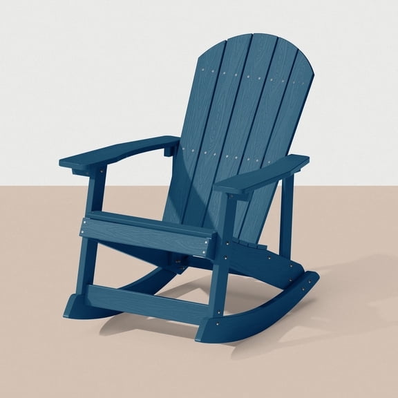 WINSOON Outdoor Rocking Chair,Adirondack Rocking Chair-Navy