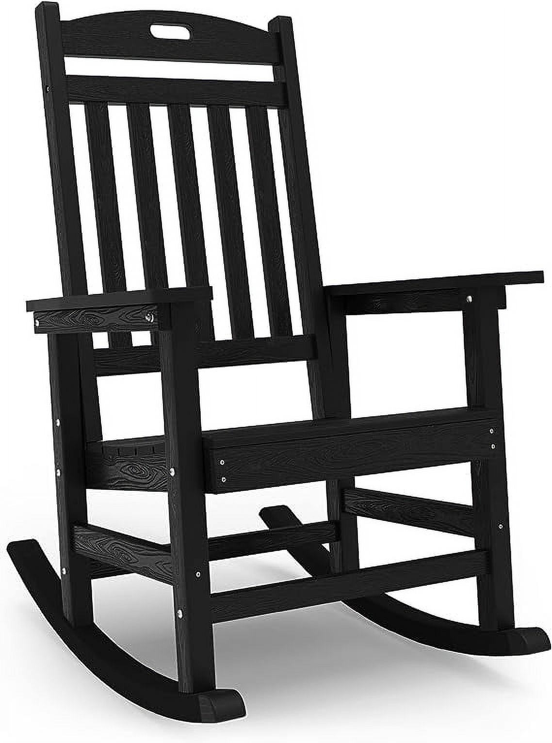 WINSOON Outdoor Rocking Chair, Poly Lumber Patio Rocker Chair with High ...