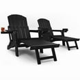 thumbnail image 1 of WINSOON Set of 2 Folding Adirondack Chair with Adjustable Backrest and Retractable Ottoman-Black, 1 of 8