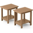 thumbnail image 1 of WINSOON Small Outside Adirondack Square Side Table,Double Layer Set Of 2 - Teak, 1 of 7