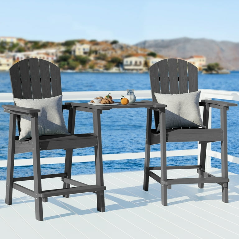 WINSOON Tall Adirondack Chair Set of with Connecting Tray