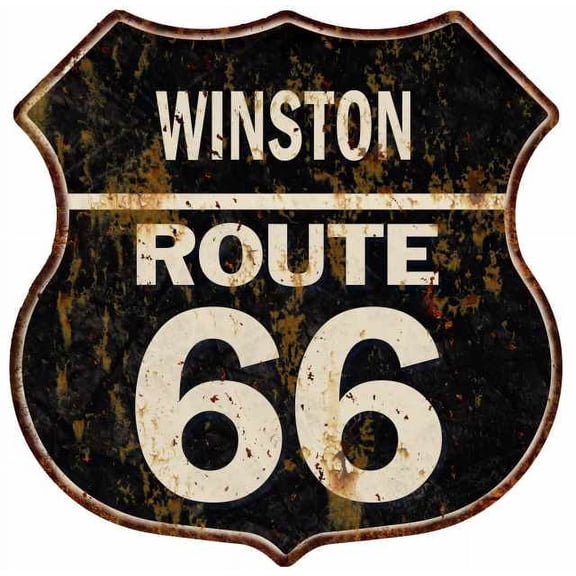 WINSTON Route 66 Sign Shield Metal Gift Man Cave Gift 211110004457