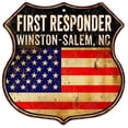 thumbnail image 1 of WINSTON-SALEM, NC First Responder USA 12x12 Metal Sign Fire Police 211110022080, 1 of 1
