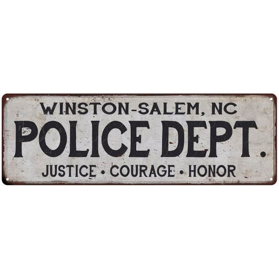 WINSTON-SALEM, NC POLICE DEPT. Home Decor Metal Sign Gift 6x18 206180012079