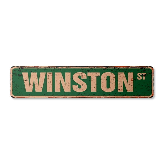 WINSTON Vintage Plastic Street Sign Childrens Name Room Sign | Indoor/Outdoor |  18" Wide