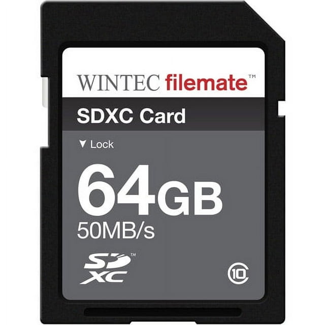 WINTEC Filemate 64 GB Class 10 SDXC Flash Card (3FMSD64GBXC-R)
