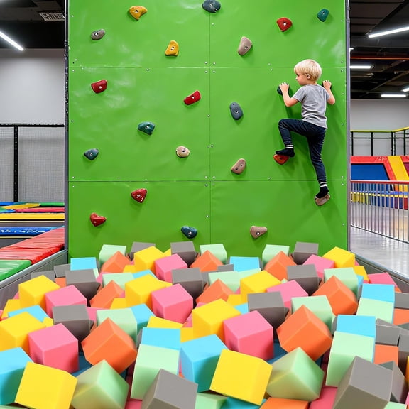 WINTECY 48PCS Foam Cubes 5"x5"x5"- Foam Pit Blocks Set, Soft Stacking Blocks for Indoor Games, Trampolines, Gymnastics, Parkour & Action Sport (6 Colors)