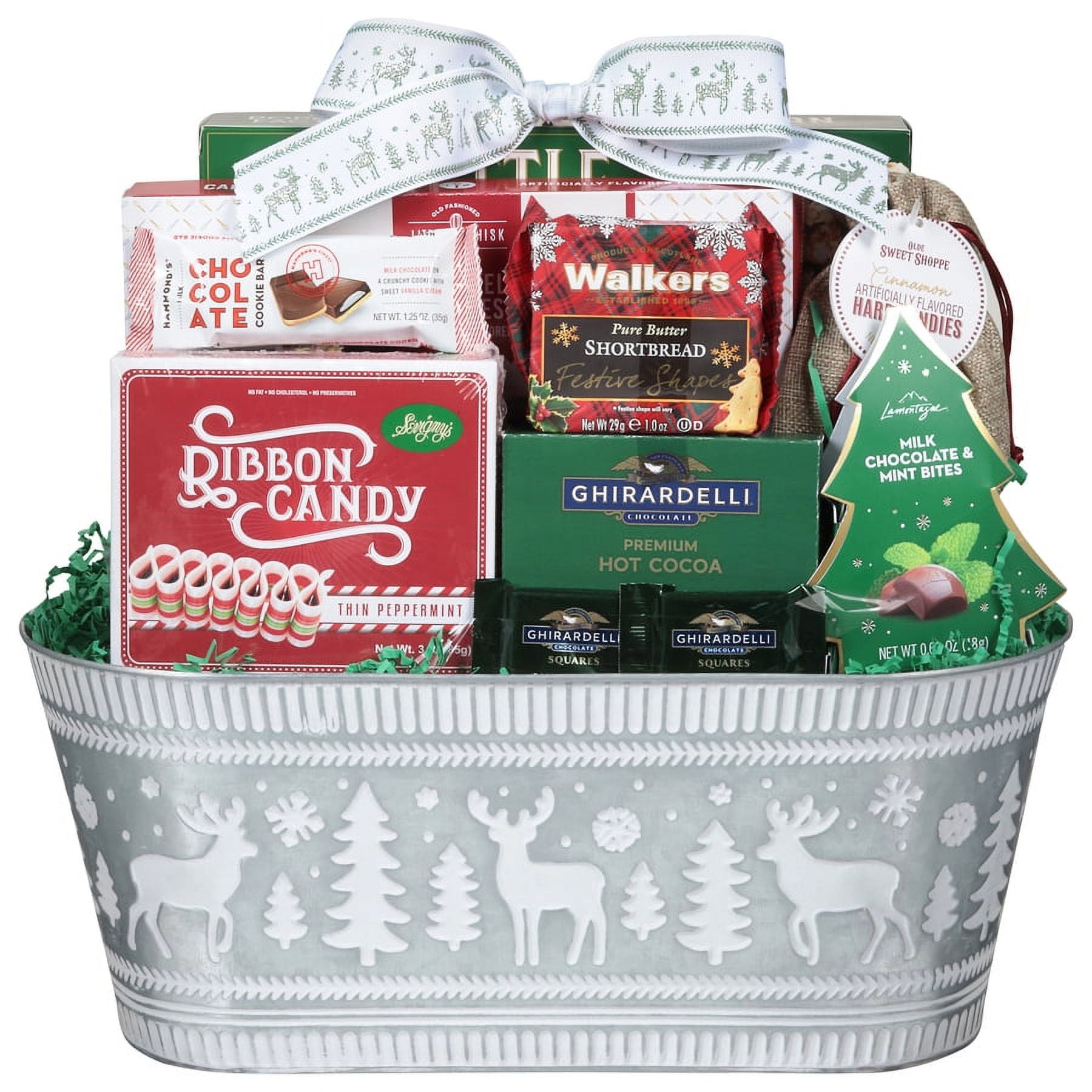 WINTER WONDERLAND DEER TREES BASKET