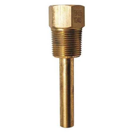 WINTERS INSTRUMENTS TBR35 Thermowell 4" Brass,3/4" Npt