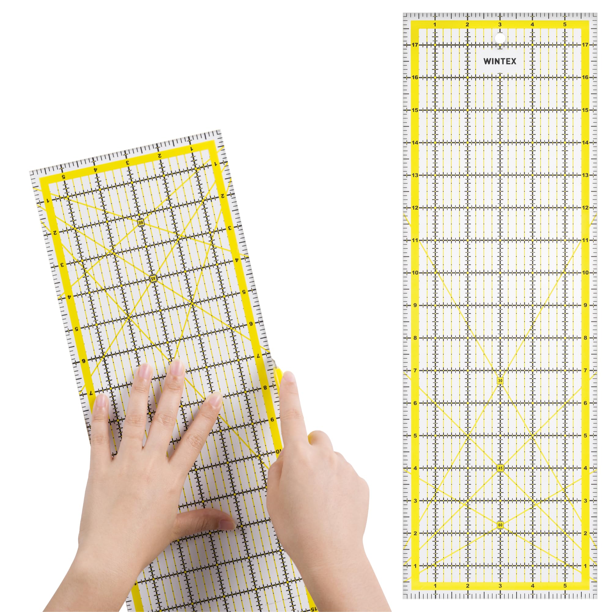 Bright Yellow Seam Guide Acrylic Seam Guide Ruler with Nonslip Bottom Seam Allowance