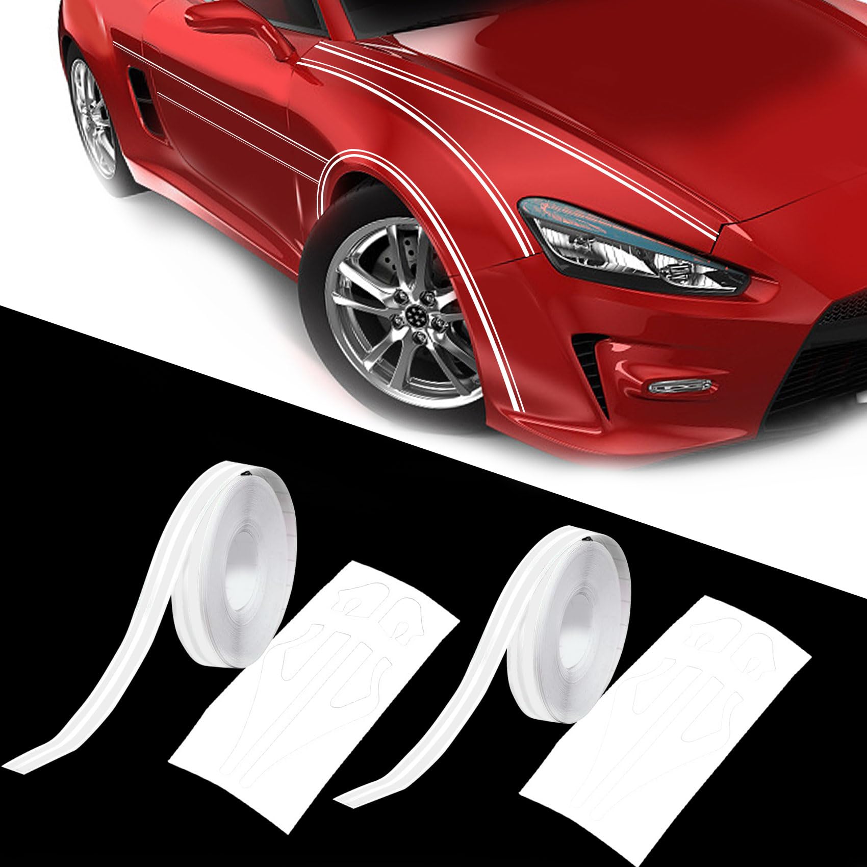 WINUERK 2Rolls×32Ft Vinyl STF9 Pinstriping Tape Stripe Decal, Body Side