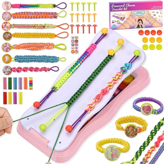 FoikYoik Friendship Bracelet Making Kit for Girls 8-12 Year Old Kid DIY Crafts for Girl Birthday Christmas Kits Toys Pink