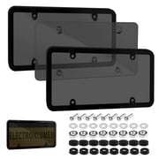 WIOMEASK 2-Pack License Plate Protector, Unbreakable License Plate Cover, Unbreakable Black License Plate Frame with Screw Cover