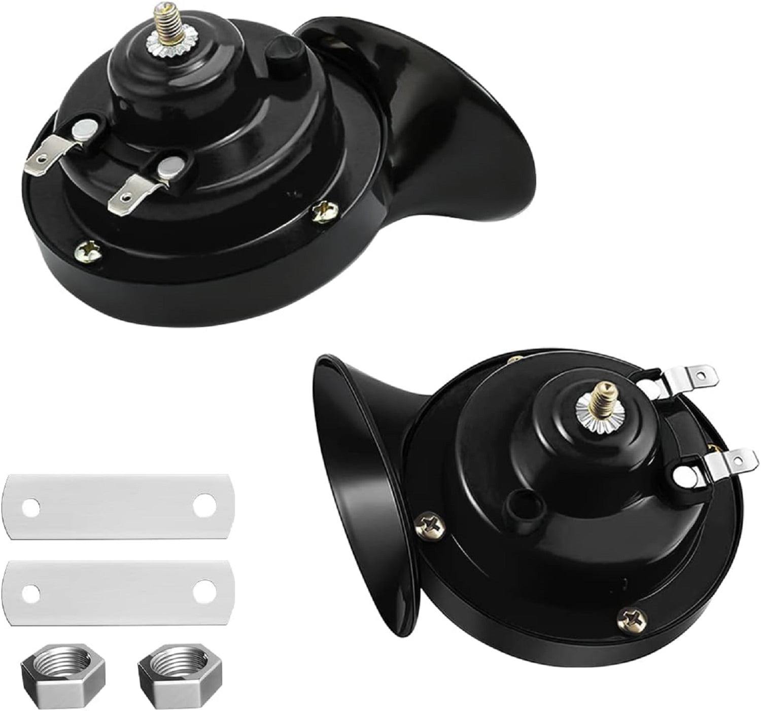 WIOMEASK  Super Loud Train Horn, Car Waterproof and Durable Air Electric Snail Horn, 12V Violent Sound Air Horn Replacement Kit, Car Accessories Universal (Black)
