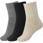 WIOMEASK Womens Boot Socks Winter Warm and Comfortable Solid Color Middle Tube Socks Christmas Gift 3 Pairs