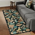 thumbnail image 1 of WIPONKEN 2x6 Floral Area Rugs Machine Washable Non-Slip Botanical Scalloped Rug for Living Room Bedroom, Modern Farmhouse Floor Mat with Vintage Flowers Pattern, Home Decor Indoor Low Pile Black, 1 of 8
