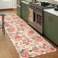 thumbnail image 1 of WIPONKEN 2x8 Floral Area Rugs Machine Washable Non-Slip Botanical Scalloped Rug for Living Room Bedroom, Modern Farmhouse Floor Mat with Vintage Flowers Pattern, Home Decor Indoor Low Pile Beige, 1 of 9
