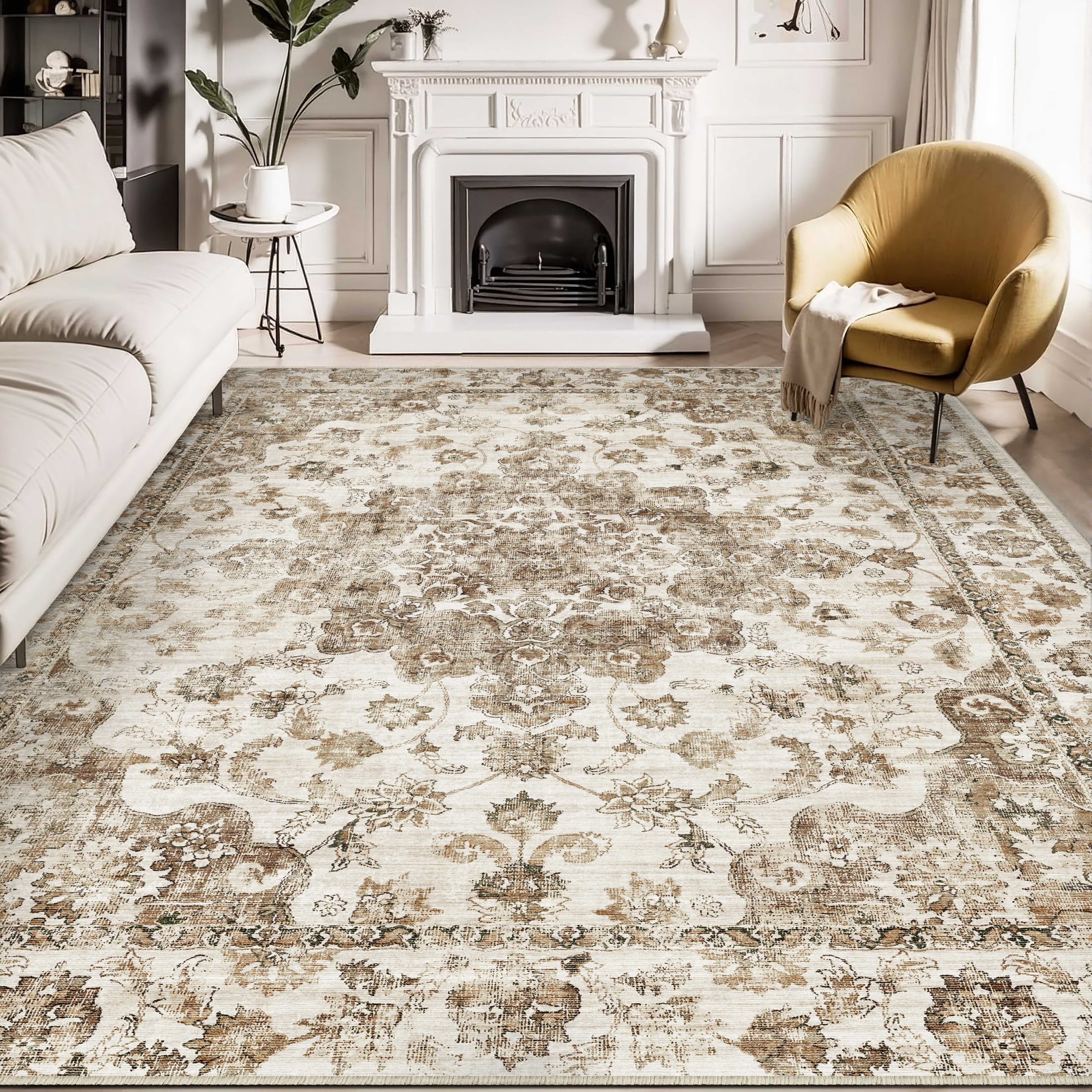 WIPOKEN 9x12 Area Rugs for Living Room Bedroom Dining Room Office Farmhouse, Machine Washable Non Slip Vintange Persia Rug - Walmart.com