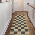 thumbnail image 1 of WIPONKEN 2'x6' Runner Rugs for Hallway Bathroom Bedroom Entryway Kitchen Non Slip Washable Black and Brown Checkered Geometric Modern Contemporary Runner Rugs, 1 of 6