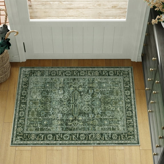 WIPONKEN 2x3 Area Rugs for Living Room Bedroom Dining Room Office Farmhouse, Machine Washable Non Slip Vintange Persia Rug