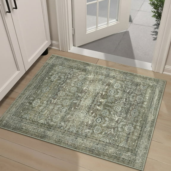 WIPONKEN 2x3 Area Rugs for Living Room Bedroom Dining Room Office Farmhouse, Machine Washable Non Slip Vintage Persia Rug