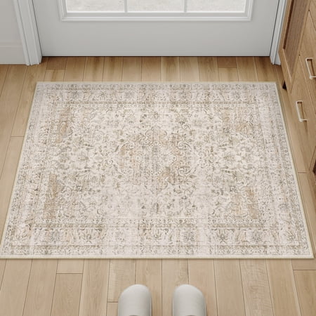 WIPONKEN 2x3 Area Rugs for Living Room Bedroom Dining Room Office Farmhouse, Machine Washable Non Slip Vintage Persia Rug