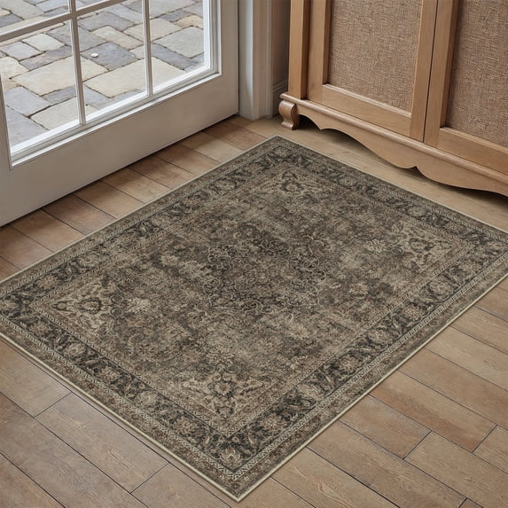 WIPONKEN 2x3 Area Rugs for Living Room Bedroom Dining Room Office Farmhouse, Machine Washable Non Slip Vintage Persia Rug
