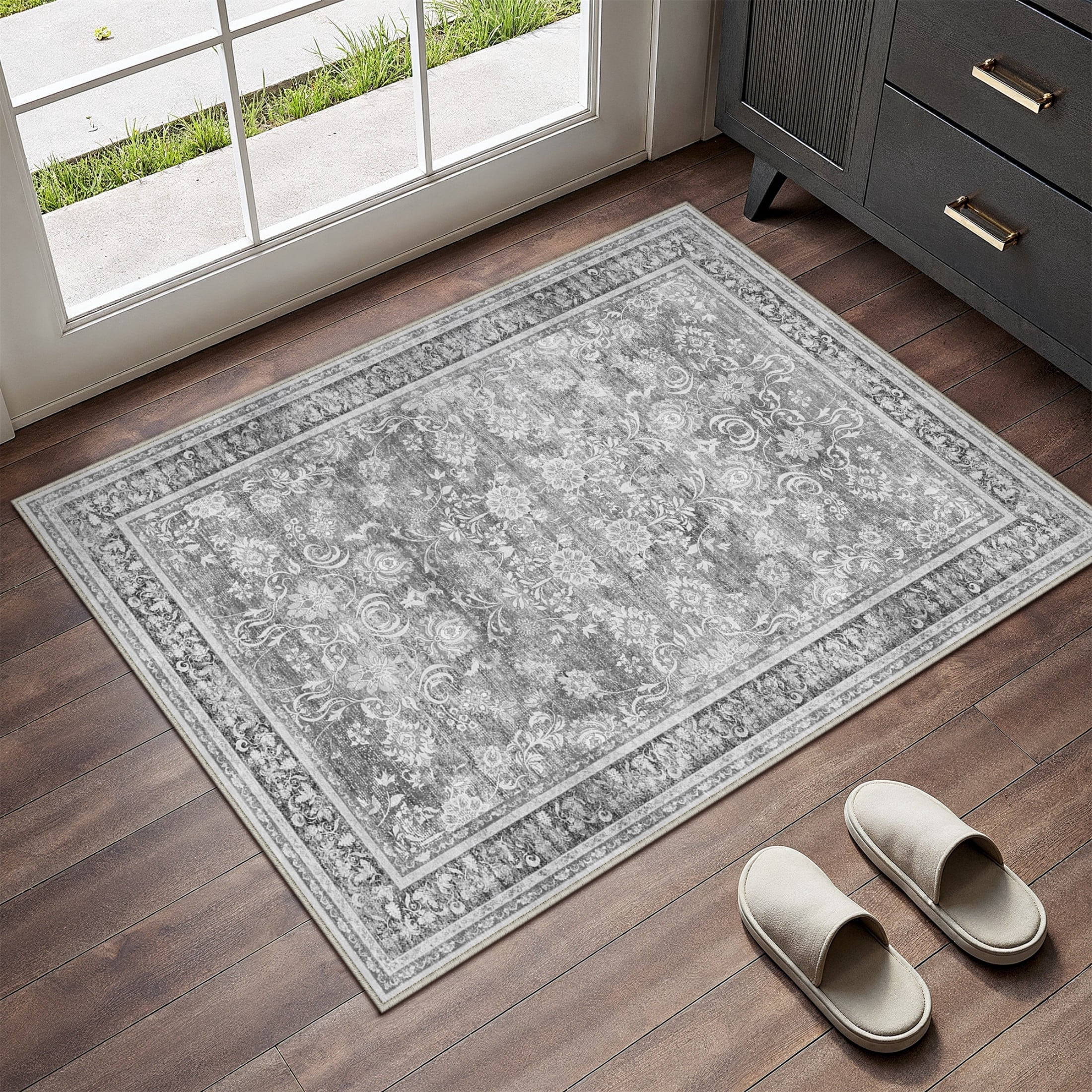WIPONKEN 2x3 Area Rugs for Living Room Bedroom Dining Room Office Farmhouse, Machine Washable Non Slip Vintage Persia Rug
