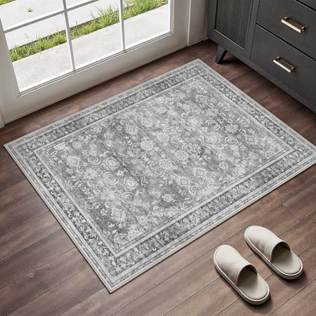WIPONKEN 2x3 Area Rugs for Living Room Bedroom Dining Room Office Farmhouse, Machine Washable Non Slip Vintage Persia Rug
