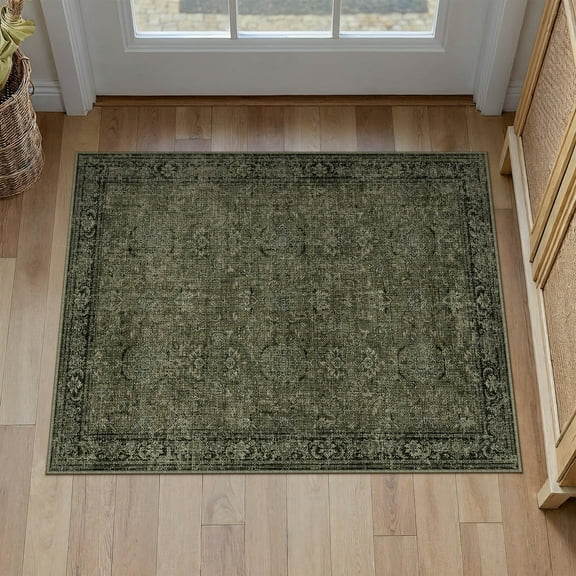 WIPONKEN 2x3 Area Rugs for Living Room Bedroom Dining Room Office Farmhouse, Machine Washable Non Slip Vintage Persia Rug