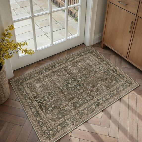 WIPONKEN 2x3 Area Rugs for Living Room Bedroom Dining Room Office Farmhouse, Machine Washable Non Slip Vintage Persia Rug