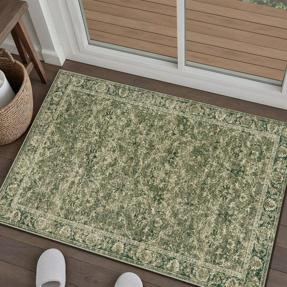 WIPONKEN 2x3 Area Rugs for Living Room Bedroom Dining Room Office Farmhouse, Machine Washable Non Slip Vintange Persia Rug