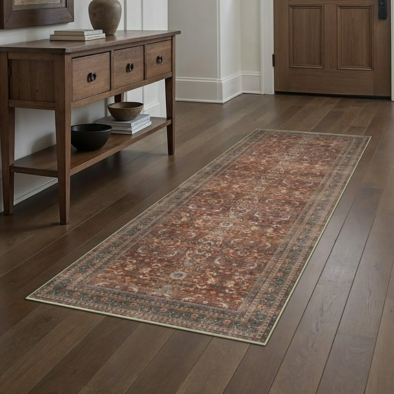 WIPONKEN 2x6 Runner Rugs for Living Room Bedroom Dining Room Office Farmhouse, Machine Washable Non Slip Vintage Persia Rug