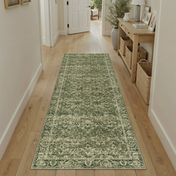 WIPONKEN 2x6 Runner Rugs for Living Room Bedroom Dining Room Office Farmhouse, Machine Washable Non Slip Vintange Persia Rug