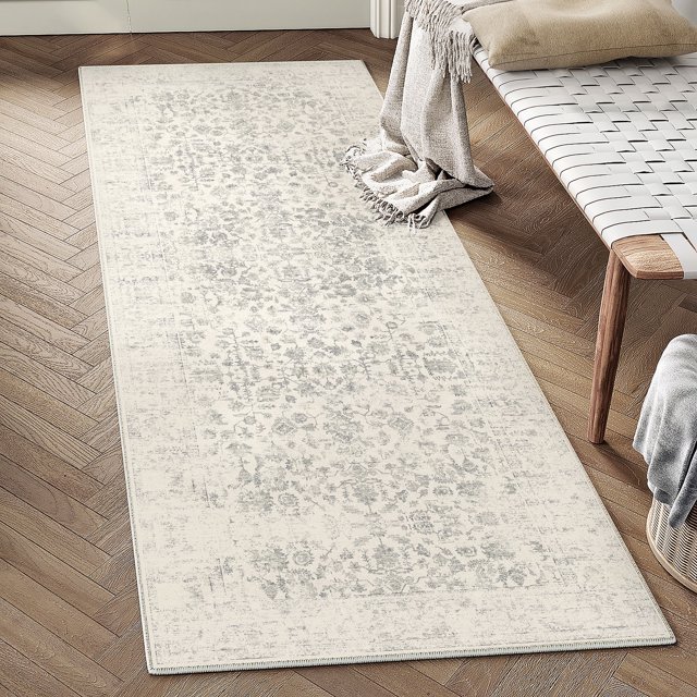 WIPONKEN 2x8 Runner Rugs for Living Room Bedroom Dining Room Office Farmhouse, Machine Washable Non Slip Vintage Persia Rug