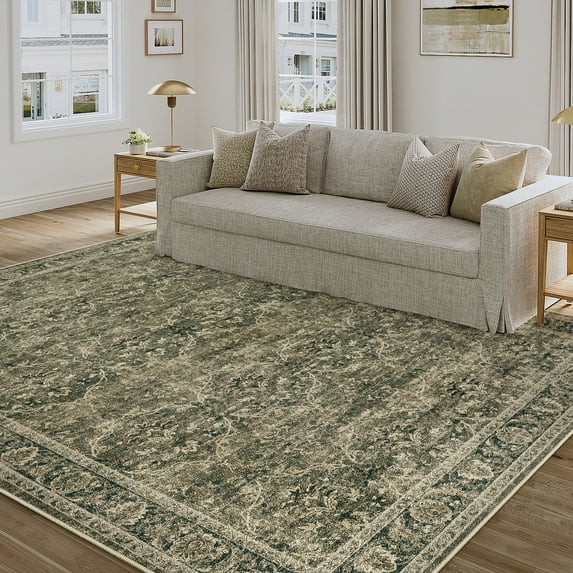 WIPONKEN 5x7 Area Rugs for Living Room Bedroom Dining Room Office Farmhouse, Machine Washable Non Slip Vintange Persia Rug
