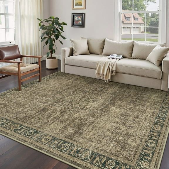 WIPONKEN 5x7 Area Rugs for Living Room Bedroom Dining Room Office Farmhouse, Machine Washable Non Slip Vintange Persia Rug