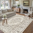 thumbnail image 1 of WIPONKEN 6x9 Area Rugs for Living Room Bedroom Dining Room Office Farmhouse, Machine Washable Non Slip Vintage Persia Rug Beige, 1 of 7