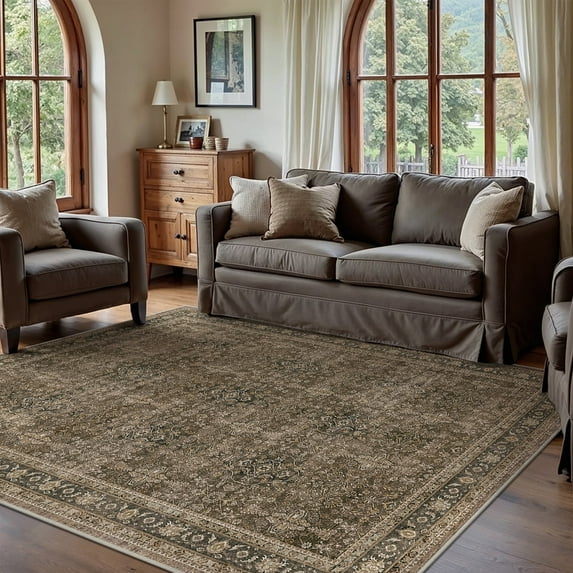 WIPONKEN 6x9 Area Rugs for Living Room Bedroom Dining Room Office Farmhouse, Machine Washable Non Slip Vintage Persia Rug