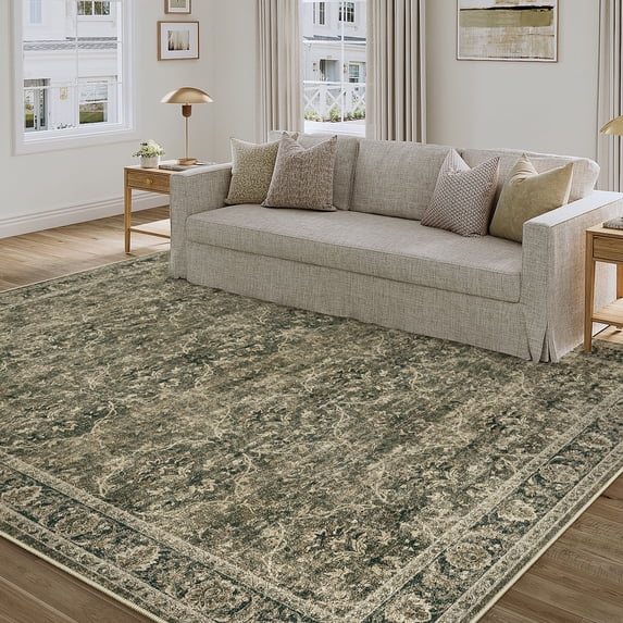 WIPONKEN 6x9 Area Rugs for Living Room Bedroom Dining Room Office Farmhouse, Machine Washable Non Slip Vintange Persia Rug