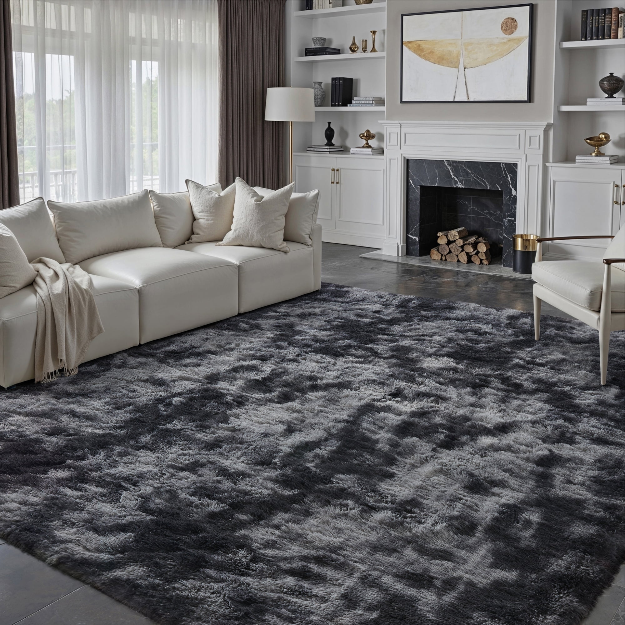 WIPONKEN 6x9 Shaggy Area Rugs for Living Room Bedroom Dining Room ...