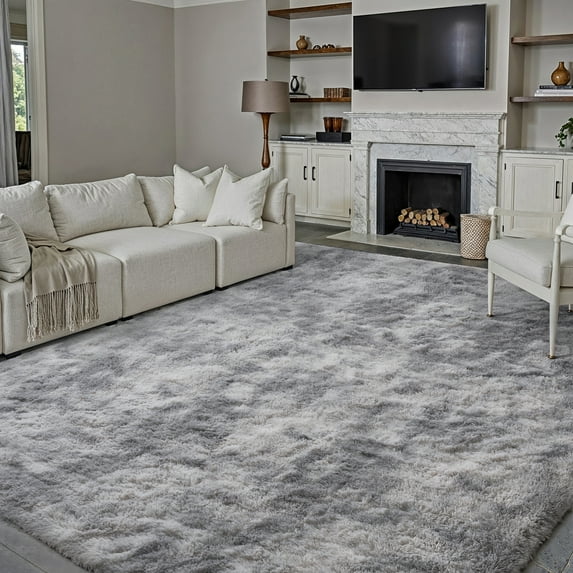 WIPONKEN 6x9 Shaggy Area Rugs for Living Room Bedroom Dining Room Office Farmhouse, Plush Indoor Decorative Long-haired Carpet